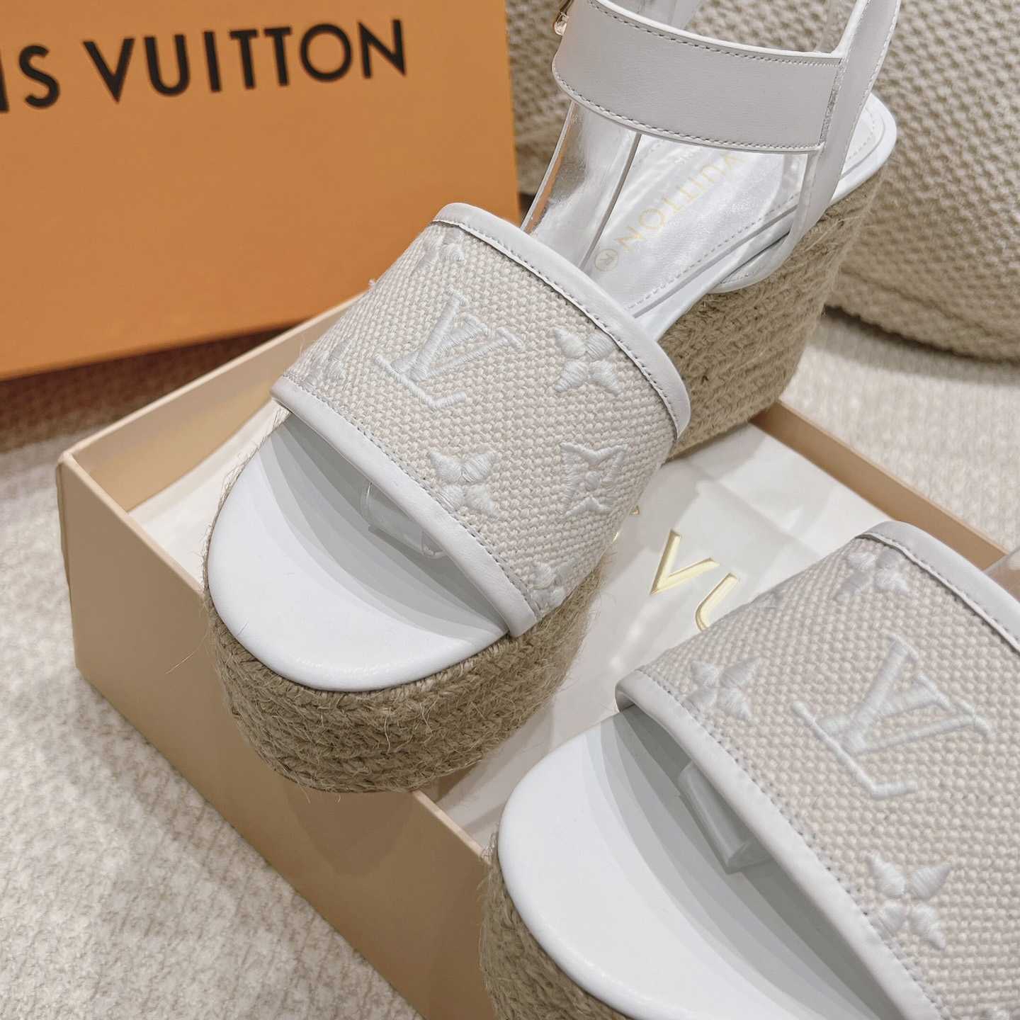 Louis Vuitton Starboard Wedge Sandal   - DesignerGu