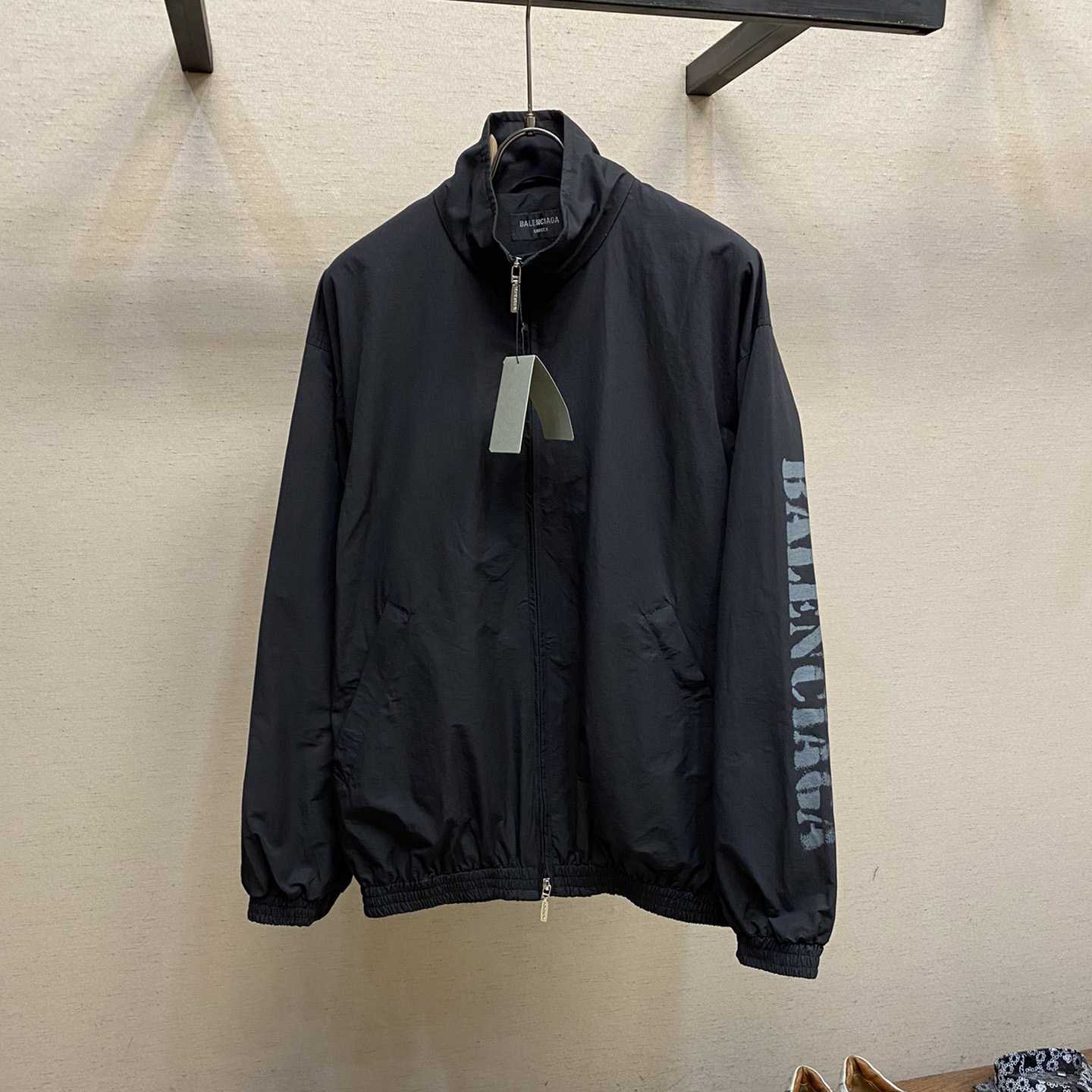 Balenciaga Stencil Type Tracksuit Jacket In Black - DesignerGu