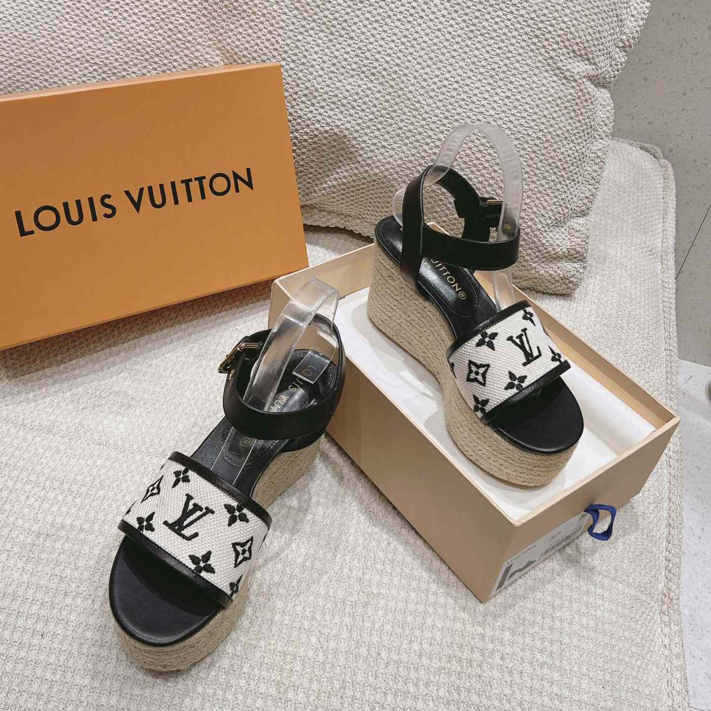 Louis Vuitton Starboard Wedge Sandal   - DesignerGu