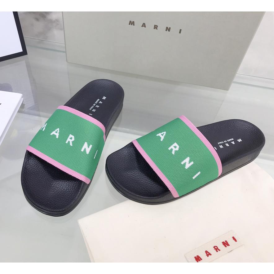 Marni Intarsia-knit Flat Slides - DesignerGu