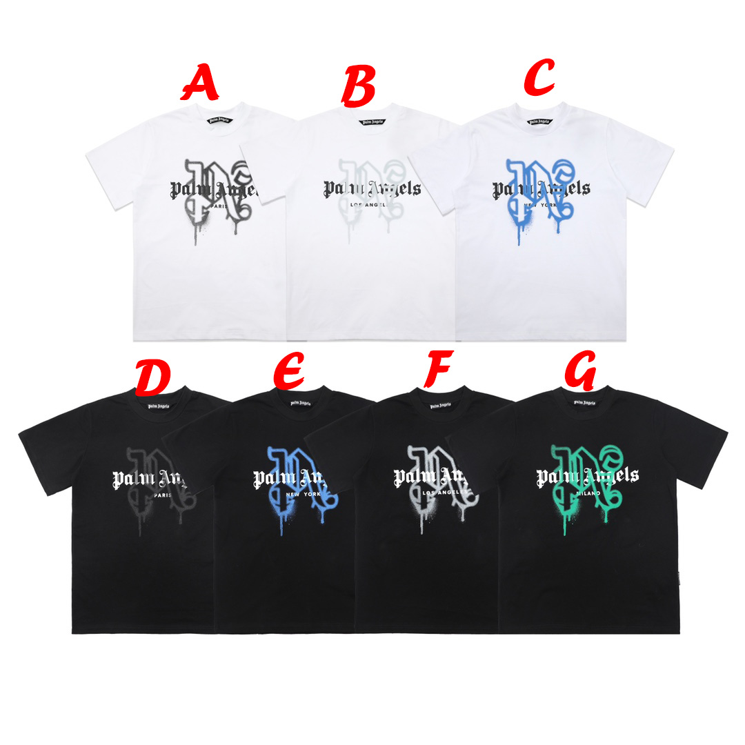  Palm Angels Monogram Spray City T-Shirt Paris - DesignerGu