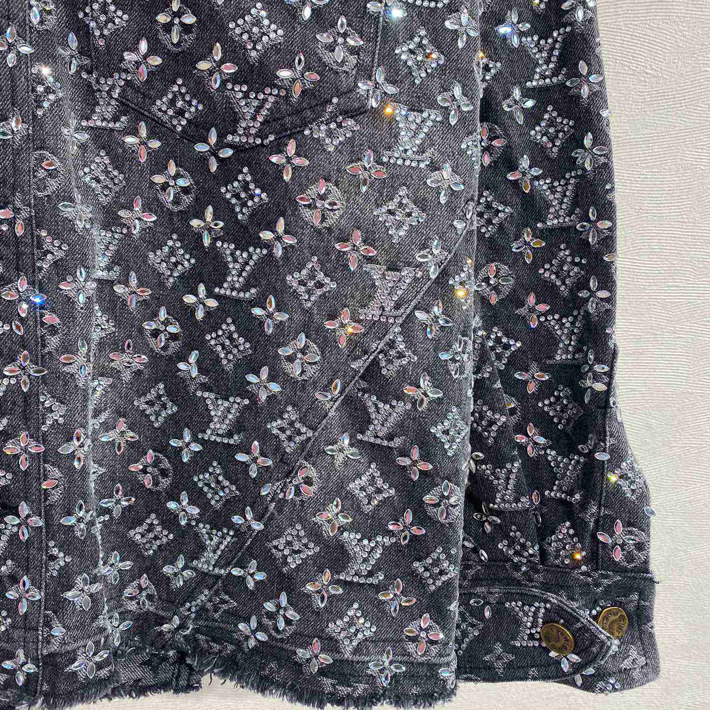 Louis Vuitton Embroidered Monogram Denim Overshirt    1ABY8X - DesignerGu