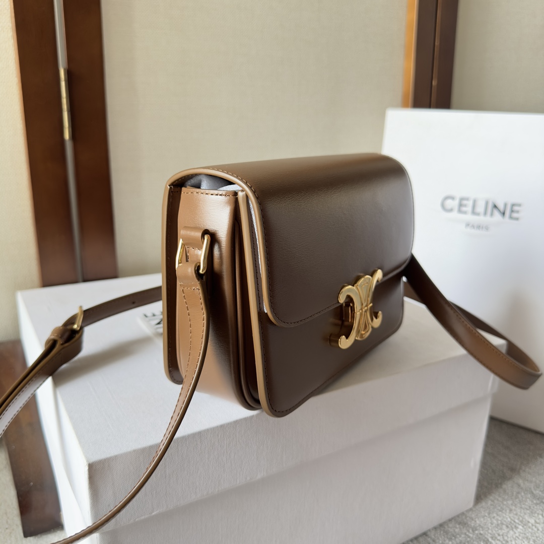 Celine Teen Triomphe Bag In Natural Calfskin - DesignerGu