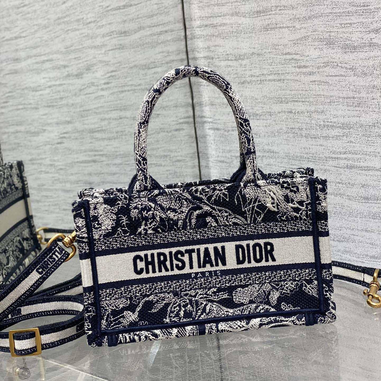 Dior Mini Dior Book Tote With Strap - DesignerGu