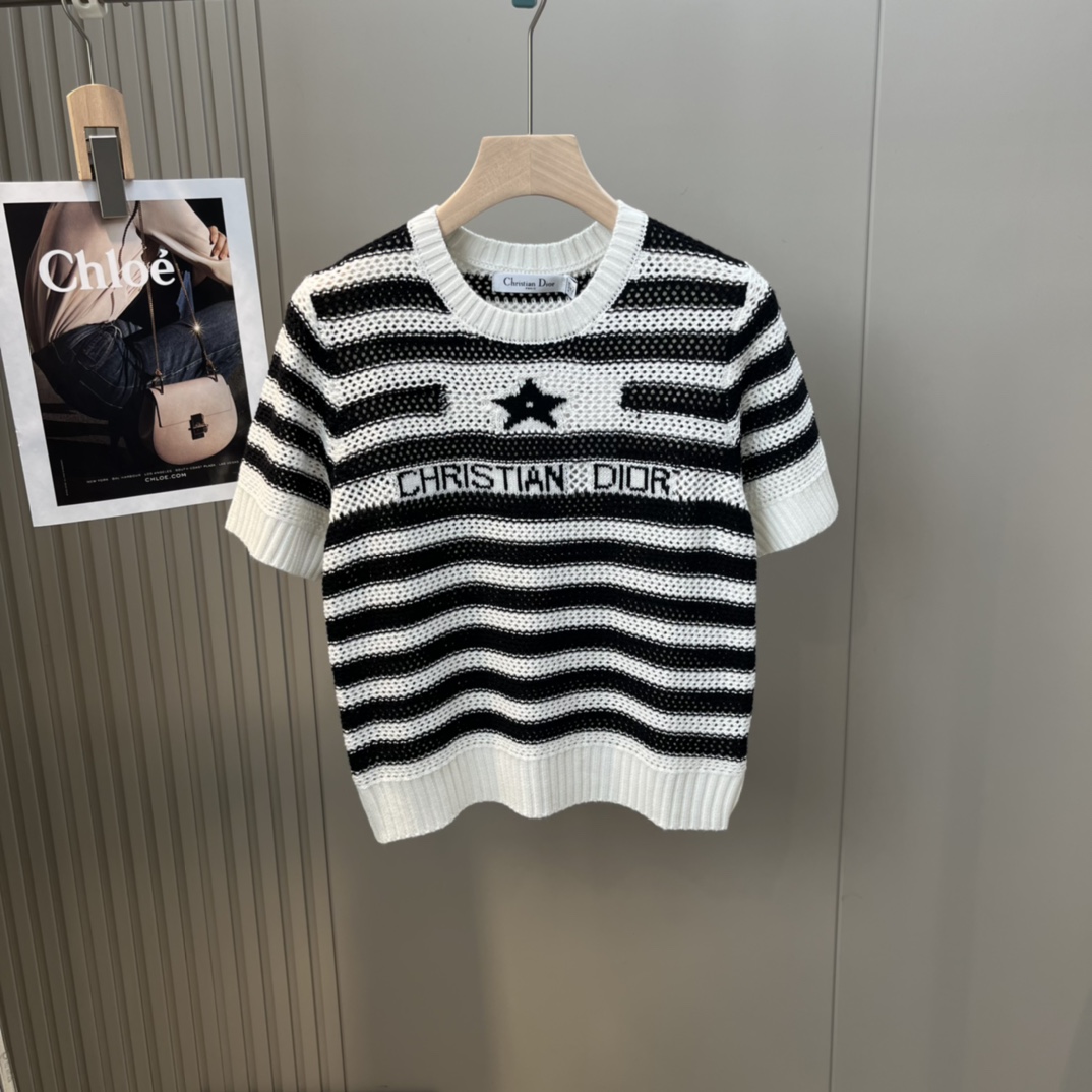 Dior Marinière Short-Sleeved Sweater - DesignerGu