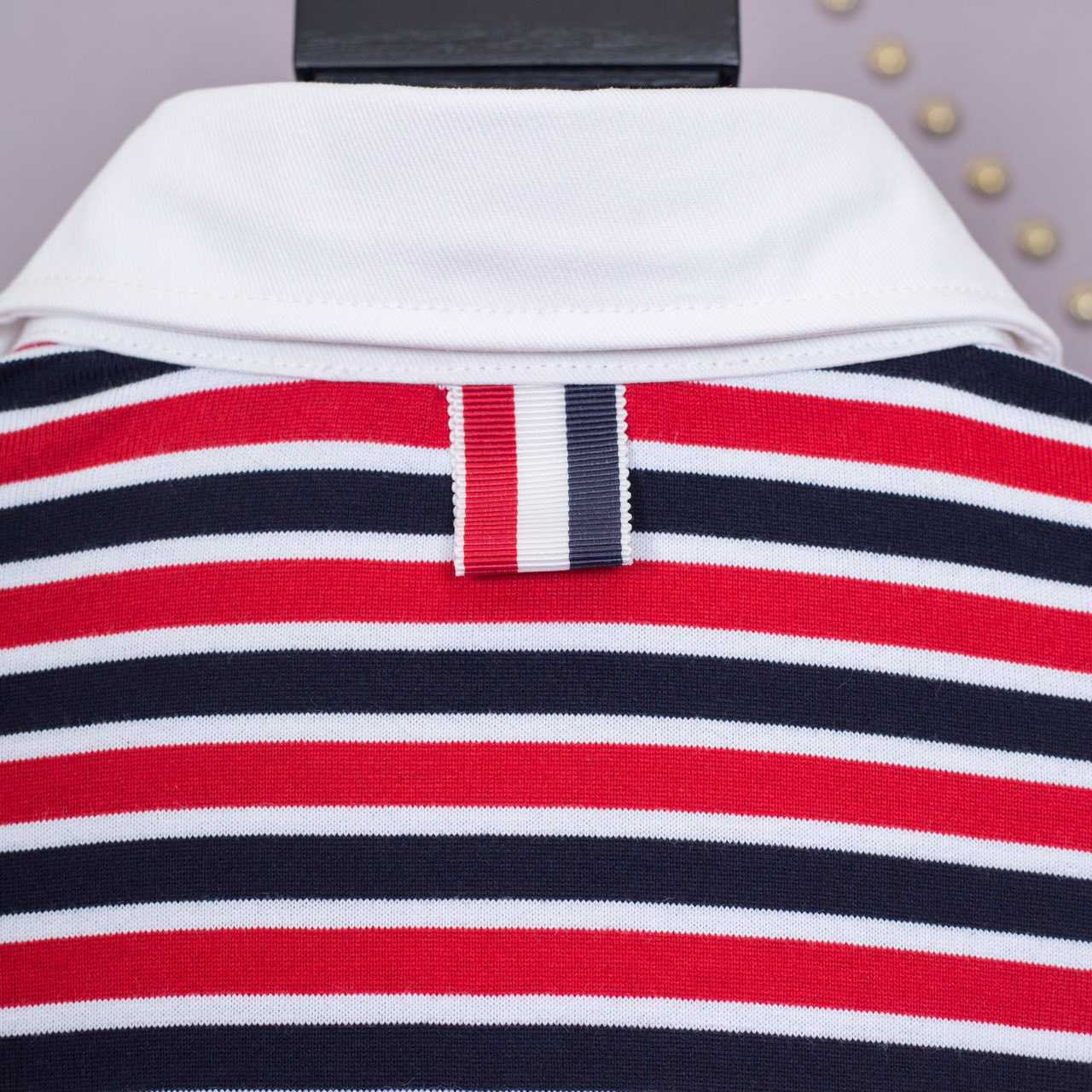 Thom Browne Striped Cotton-jersey Polo Shirt   1897 - DesignerGu