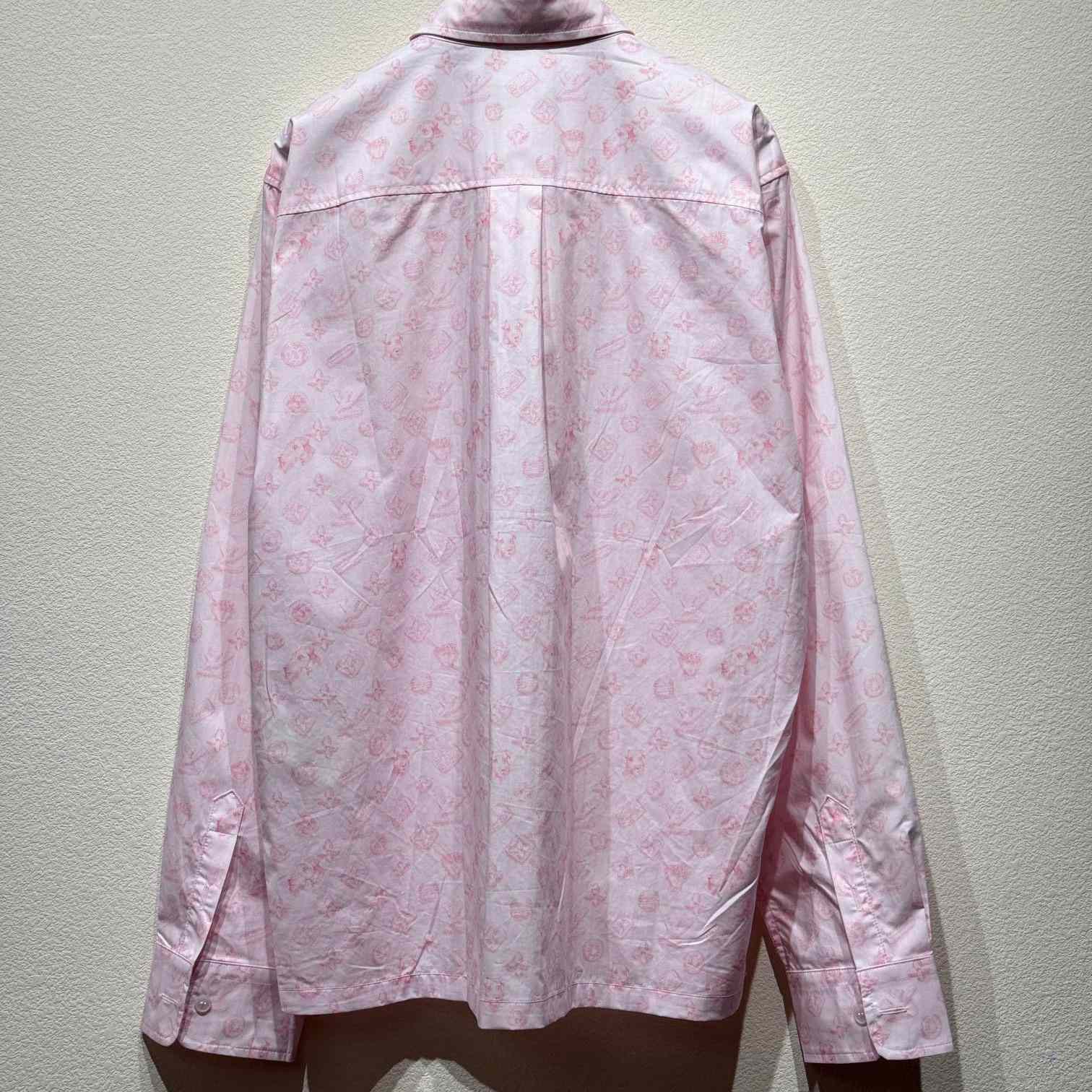 Louis Vuitton Monogram Printed Long-Sleeved Cotton Shirt   1AFQ06 - DesignerGu