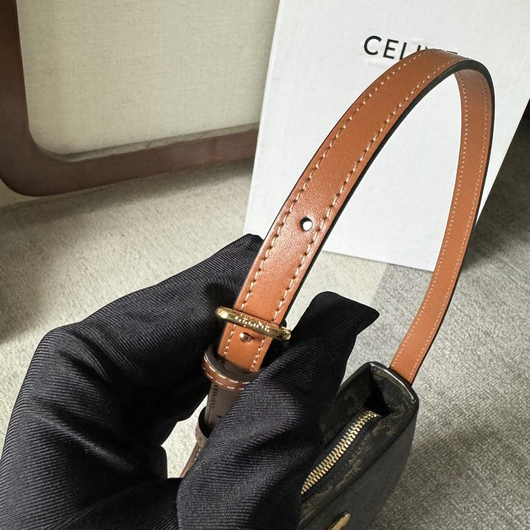 Celine Medium Tilly Bag In Triomphe Canvas And Calfskin  - DesignerGu