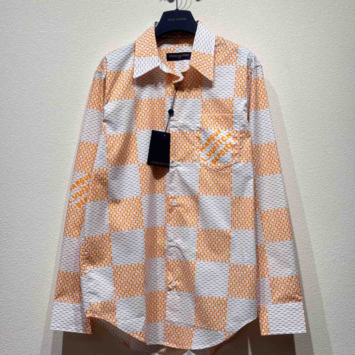 Louis Vuitton Damier Long-Sleeved Classic Cotton Shirt - DesignerGu