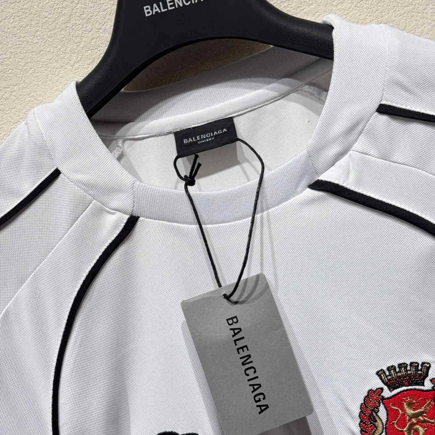 Balenciaga Soccer Long Sleeve T-Shirt Oversized In White - DesignerGu