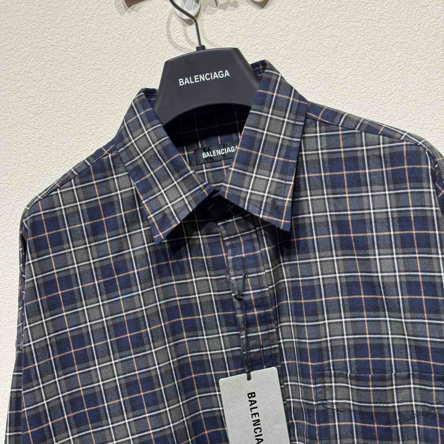 Balenciaga Plaid Long-sleeved Shirt - DesignerGu