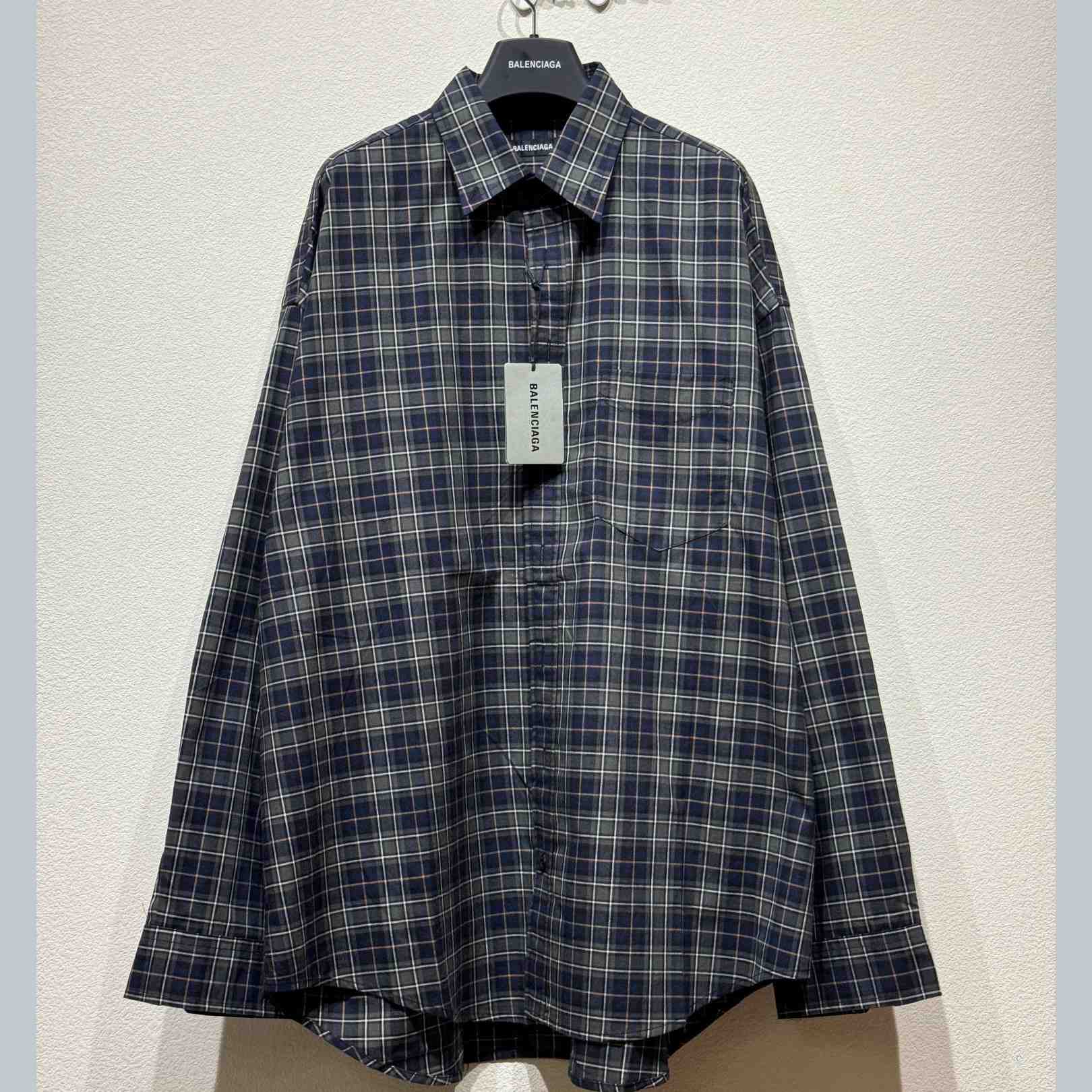 Balenciaga Plaid Long-sleeved Shirt - DesignerGu