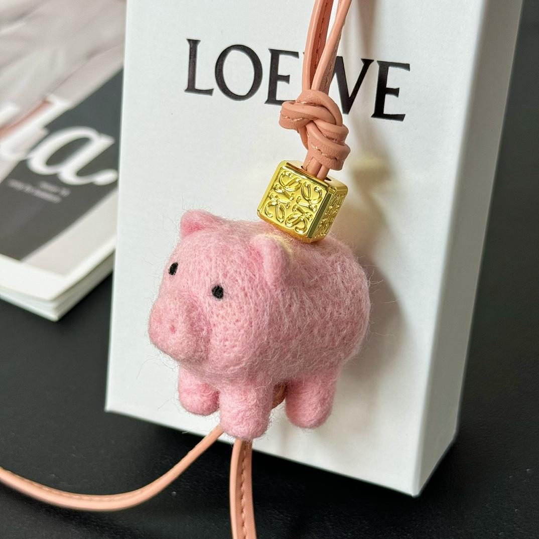 Loewe Pig Charm In Felt - DesignerGu