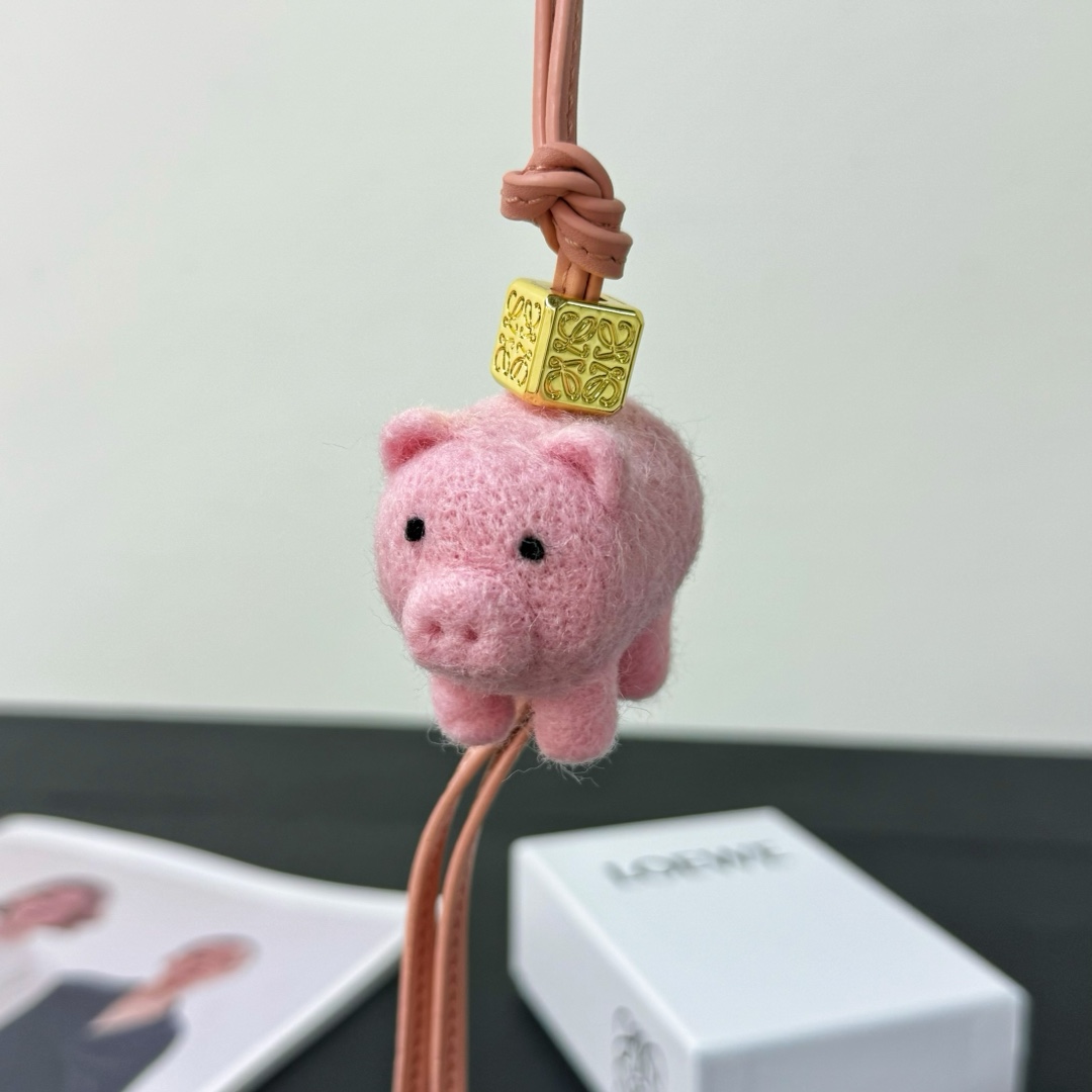 Loewe Pig Charm In Felt - DesignerGu