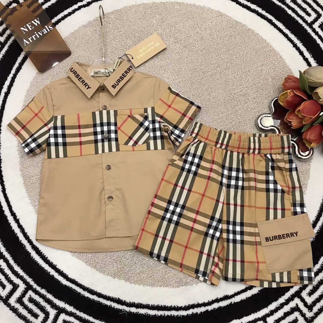 Burberry Kid's Check Shirt & Shorts - DesignerGu