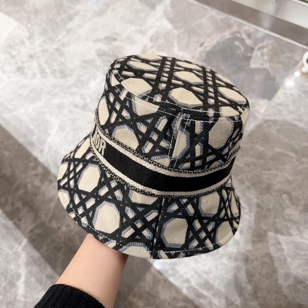 Dior D-Bobby Macrocannage Small Brim Bucket Hat - DesignerGu