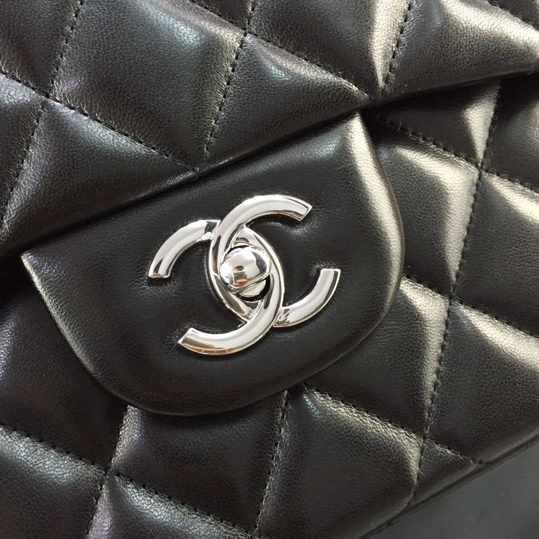 Chanel Classic Double Flap Jumbo Black Lambskin - DesignerGu