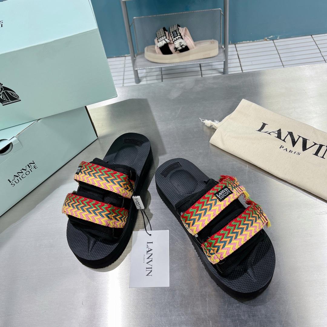 Suicoke x Lanvin Curb Woven-strap Sandals - DesignerGu