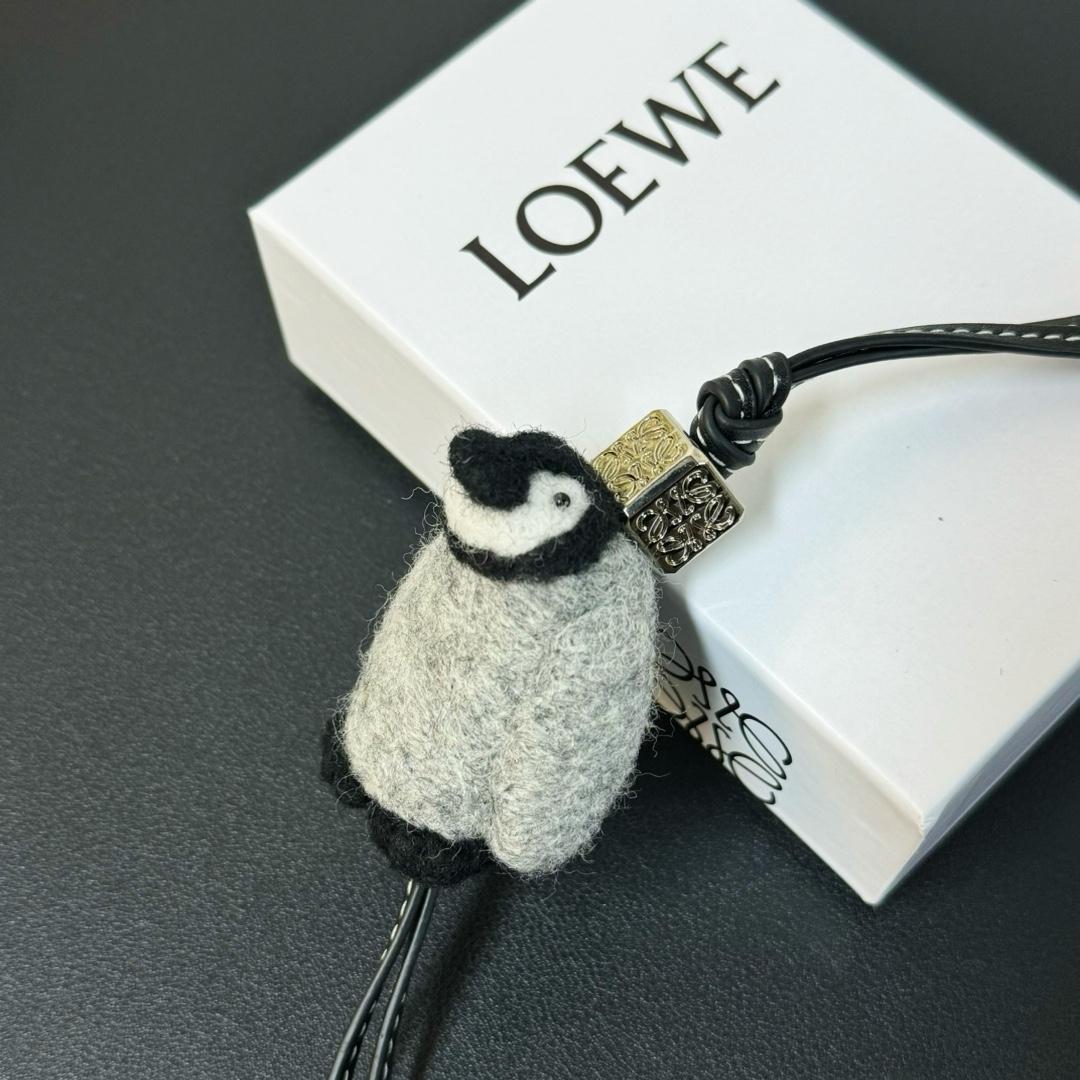 Loewe Baby Penguin Charm In Felt And Calfskin - DesignerGu