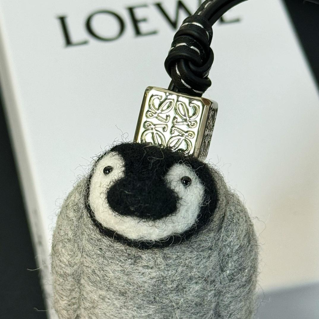 Loewe Baby Penguin Charm In Felt And Calfskin - DesignerGu