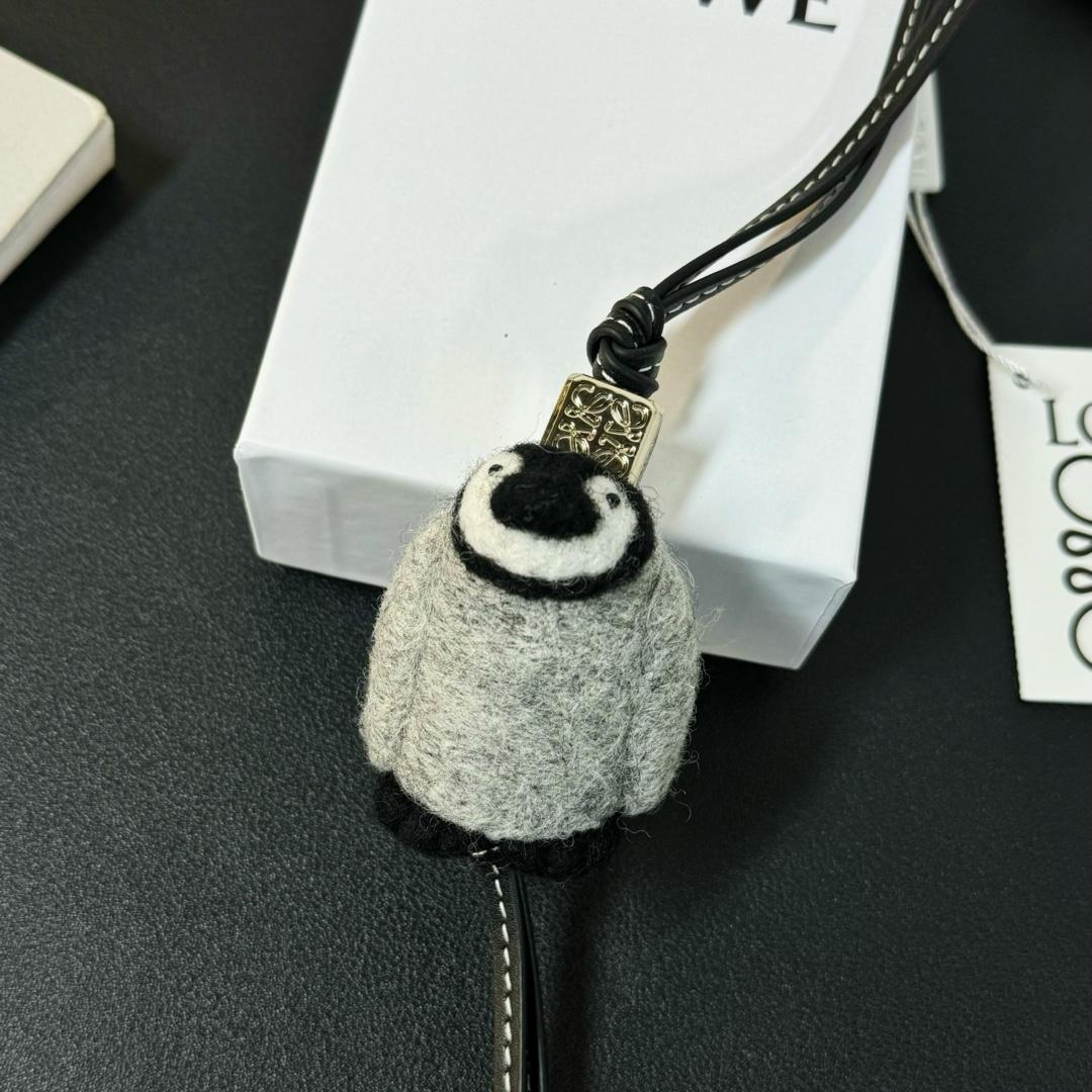 Loewe Baby Penguin Charm In Felt And Calfskin - DesignerGu