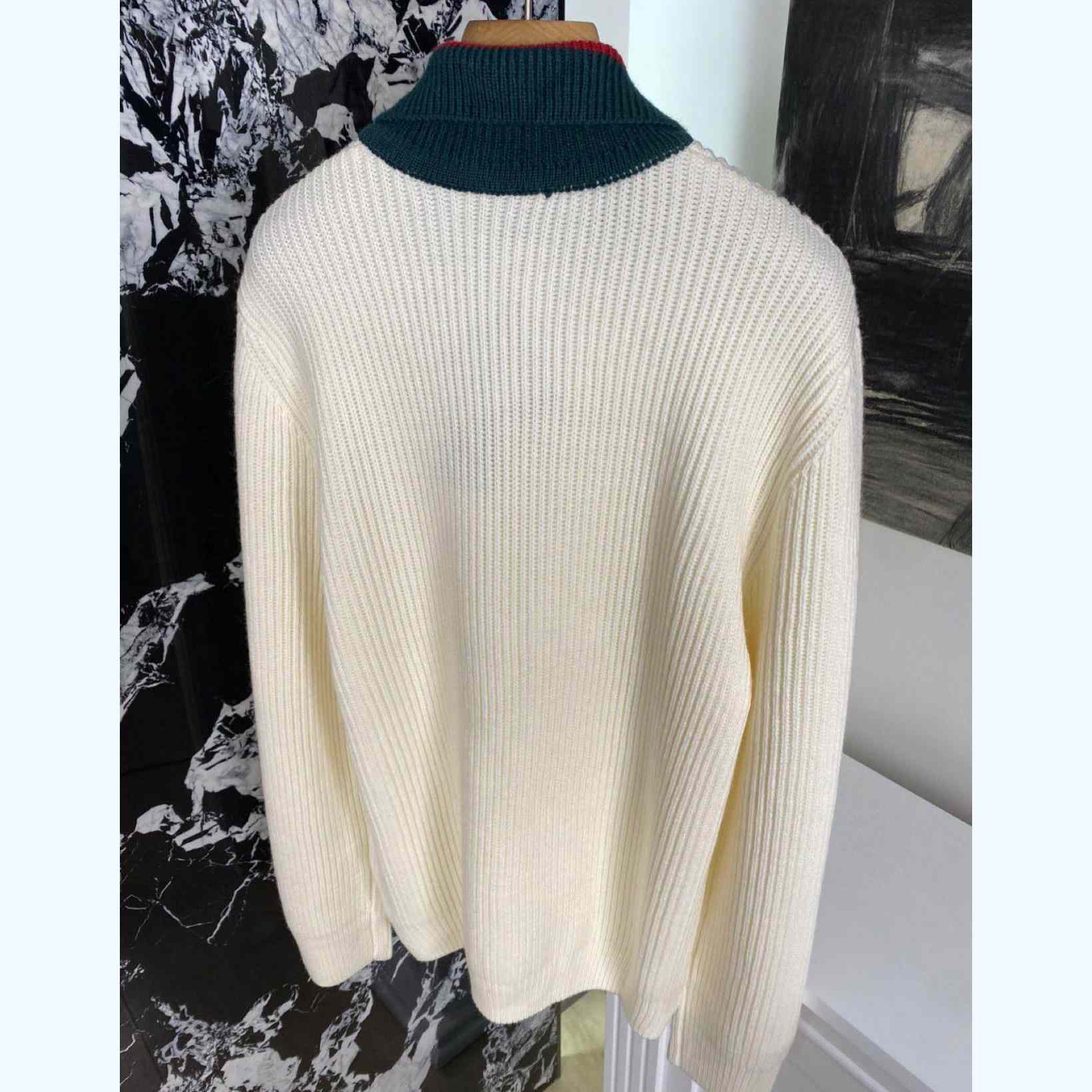 Gucci Knit Wool Sweater With Web - DesignerGu