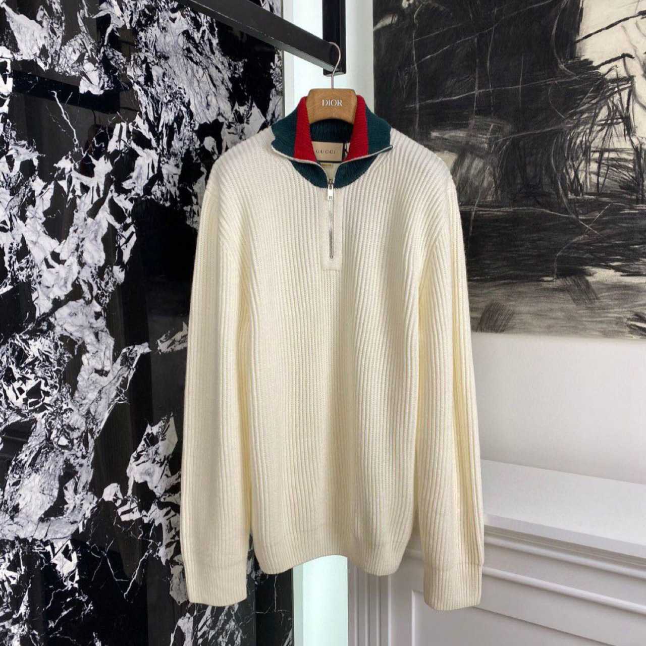 Gucci Knit Wool Sweater With Web - DesignerGu