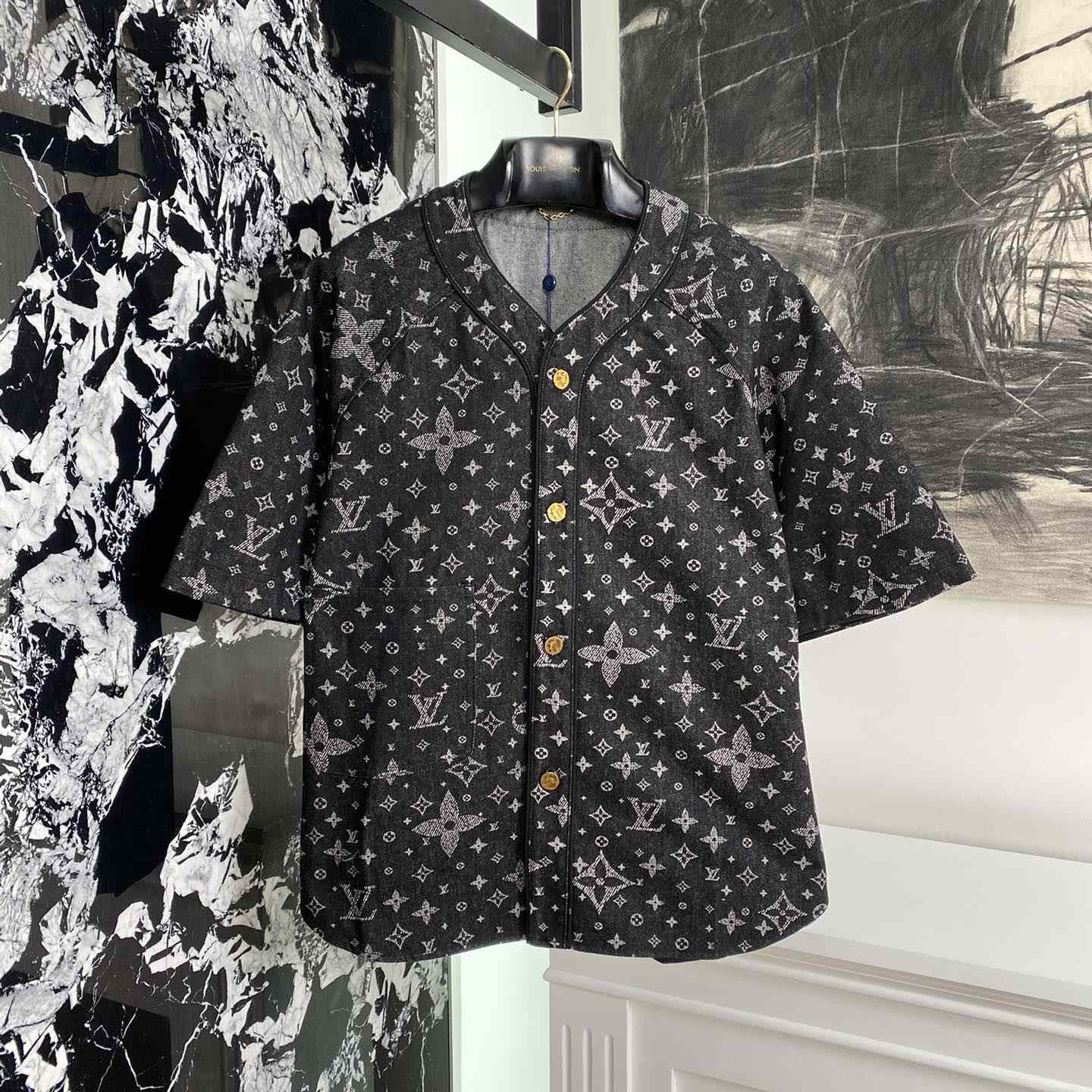 Louis Vuitton Monogram Denim Baseball Shirt - DesignerGu