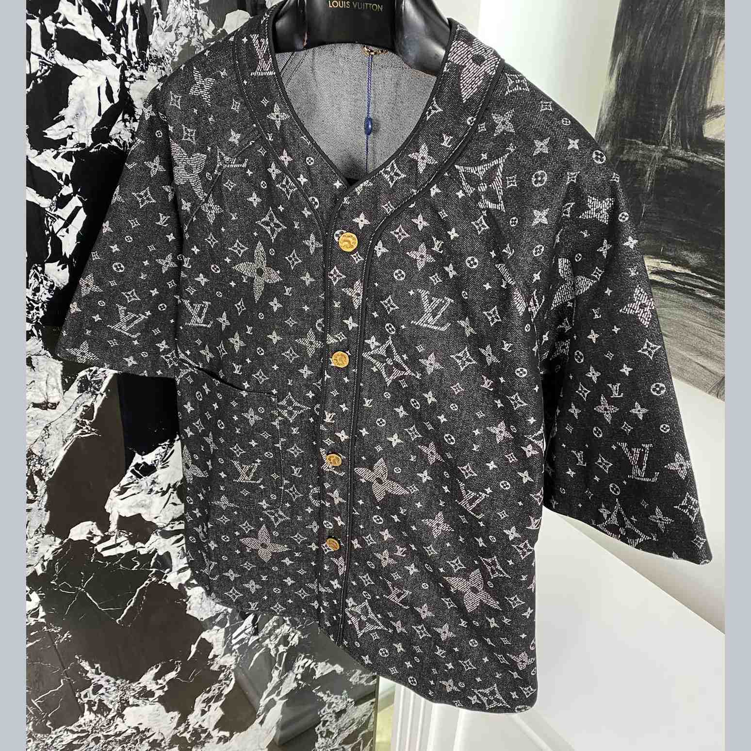 Louis Vuitton Monogram Denim Baseball Shirt - DesignerGu