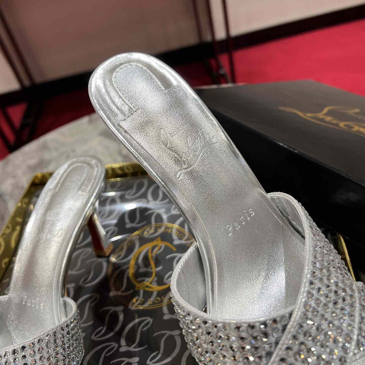 Christian Louboutin Mariza Is Back Strass 85mm Mules Sandals - DesignerGu