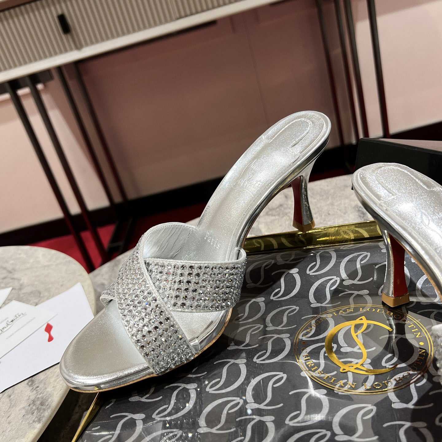 Christian Louboutin Mariza Is Back Strass 85mm Mules Sandals - DesignerGu