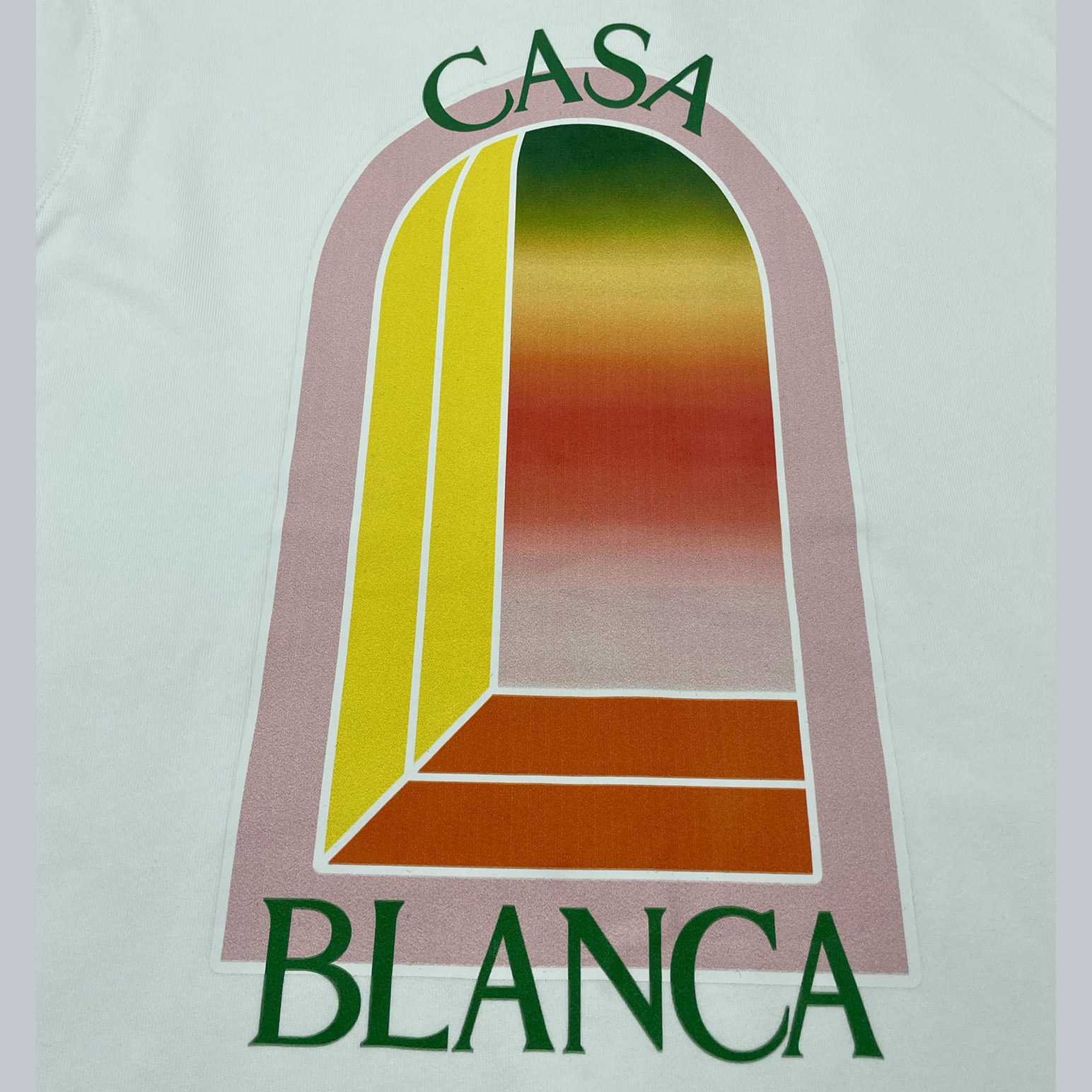 Casablanca White Gradient Arch Organic Cotton Hoodie    c806 - DesignerGu