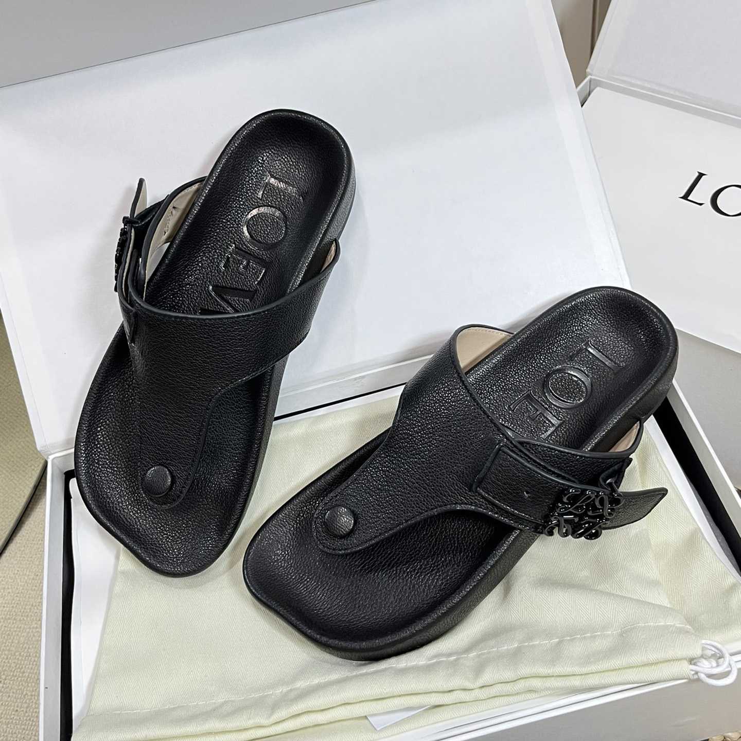 Loewe Anagram Ease Sandal In Kidskin - DesignerGu