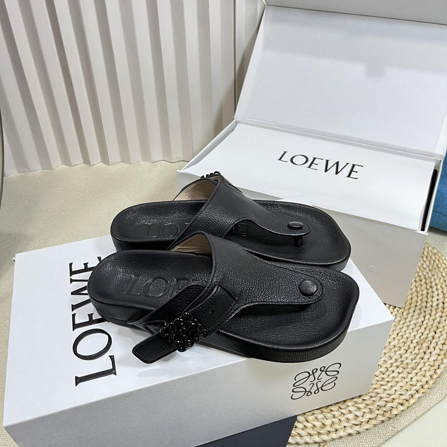 Loewe Anagram Ease Sandal In Kidskin - DesignerGu