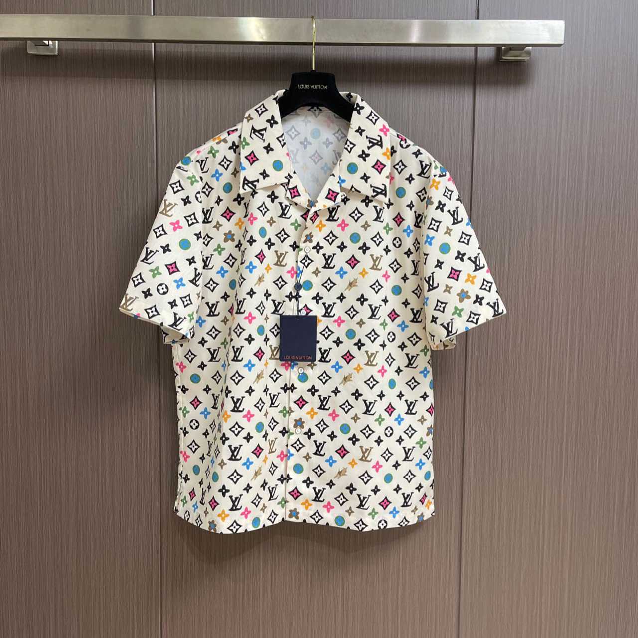 Louis Vuitton By Tyler, The Creator Monogram Printed Short-Sleeved Silk Shirt - DesignerGu