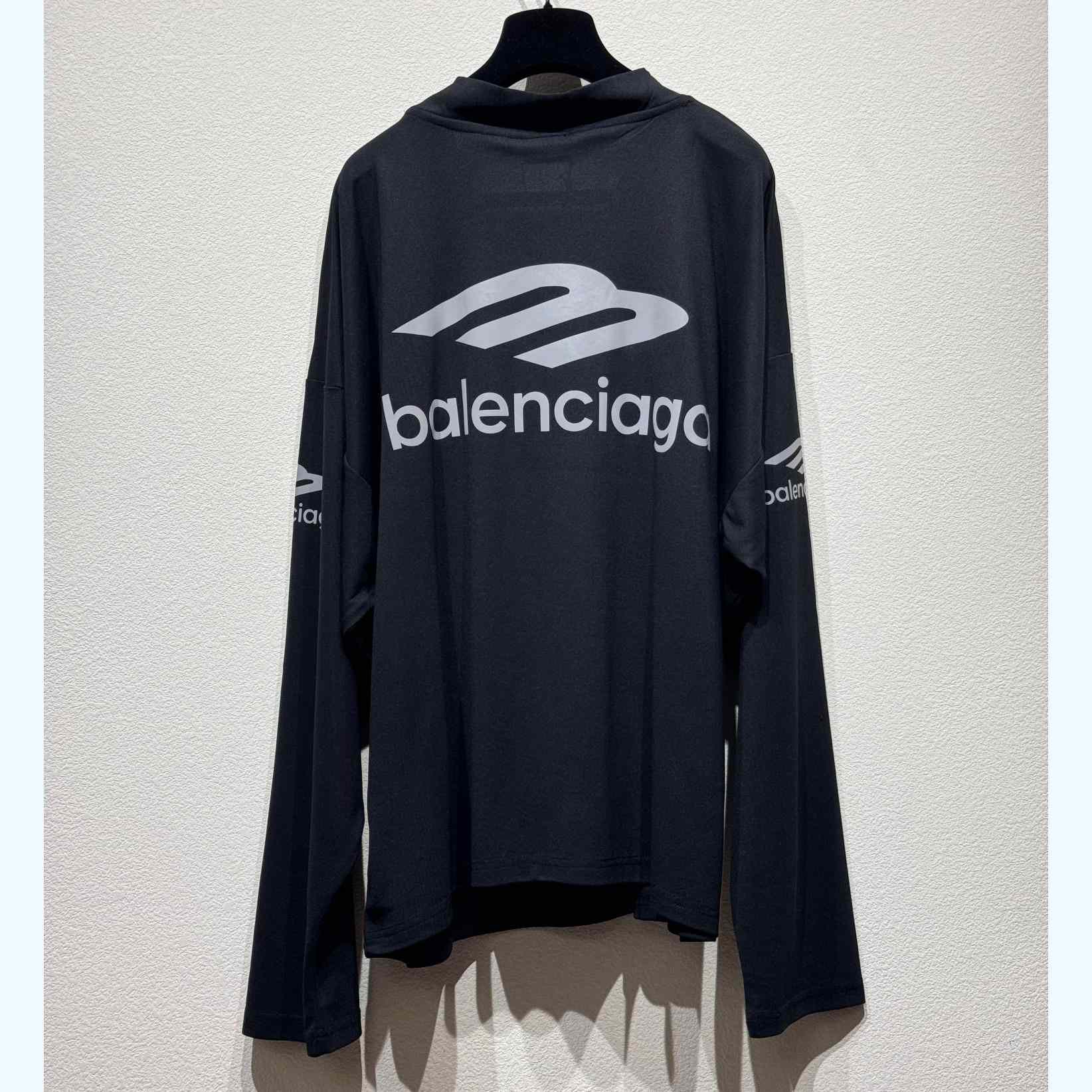 Balenciaga 3B Sports Icon Ski Long Sleeve T-Shirt Large Fit In Black  - DesignerGu