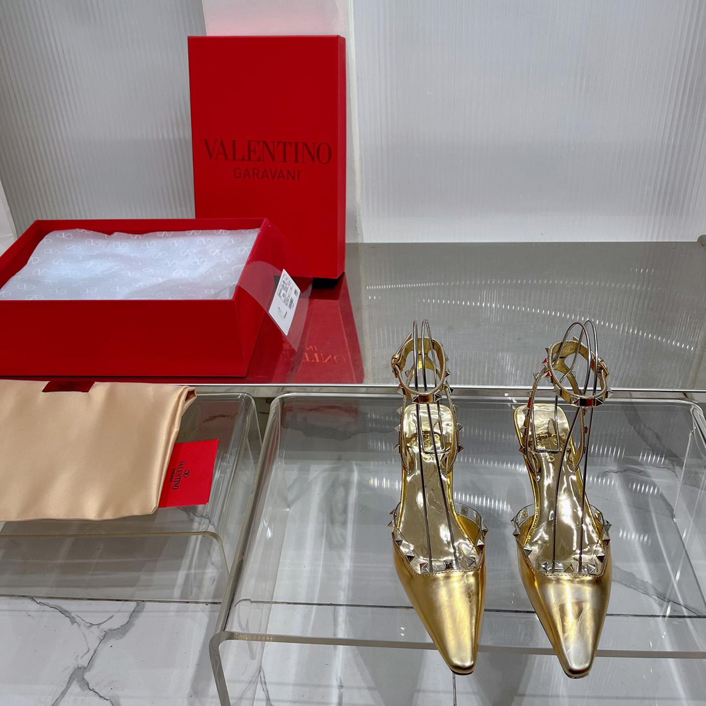 Valenti Garavani Rockstud Couture 58mm Mirrored Pumps - DesignerGu