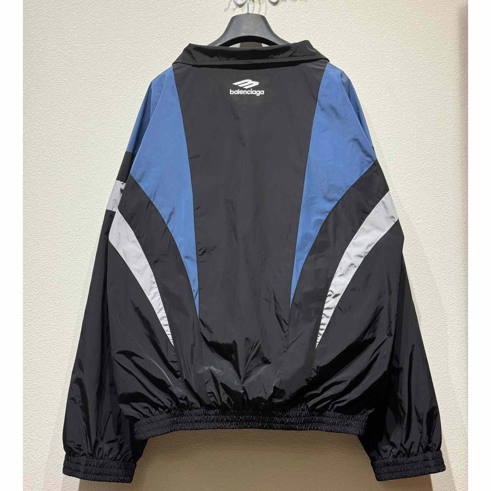 Balenciaga 3B Sports Icon Off Shoulder Tracksuit Jacket In Black - DesignerGu