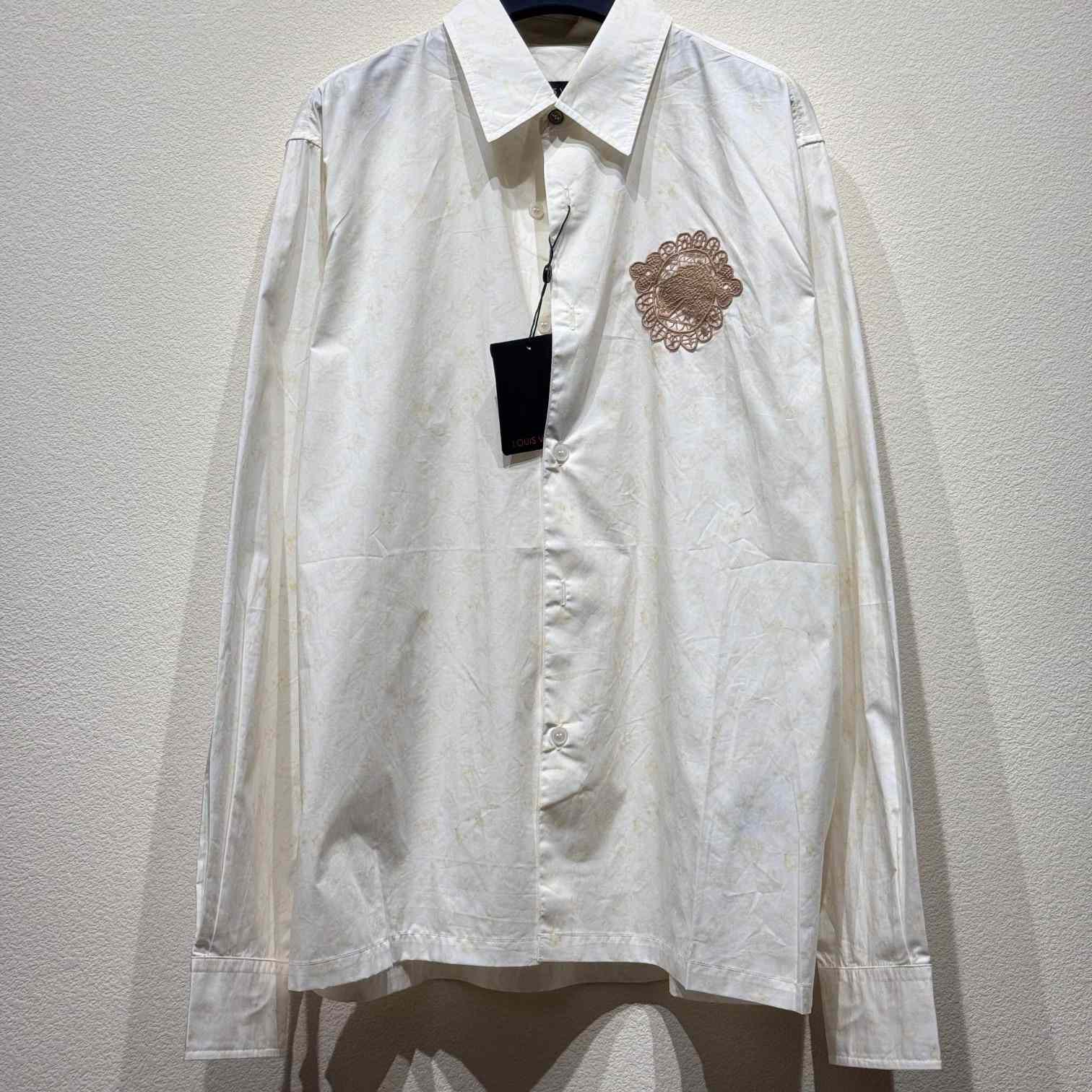 Louis Vuitton Monogram Printed Long-Sleeved Cotton Shirt   1AFPZW - DesignerGu