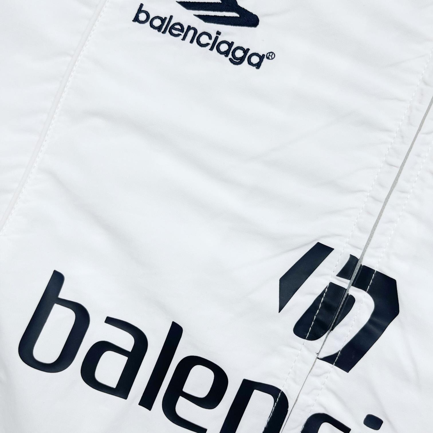 Balenciaga Paris Soccer Tracksuit Jacket In White - DesignerGu