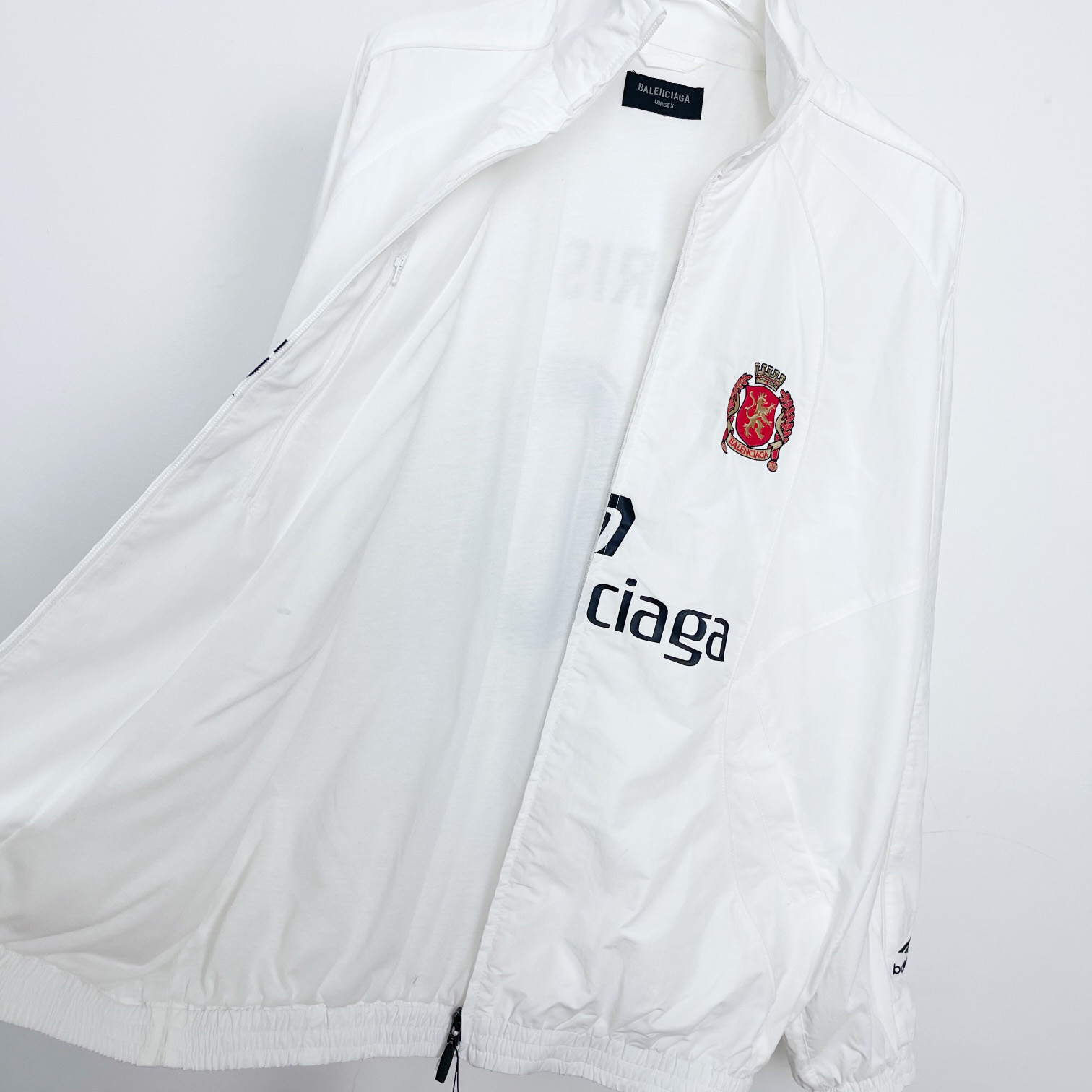 Balenciaga Paris Soccer Tracksuit Jacket In White - DesignerGu