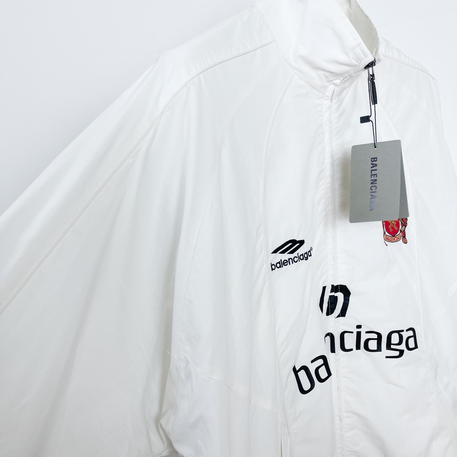 Balenciaga Paris Soccer Tracksuit Jacket In White - DesignerGu