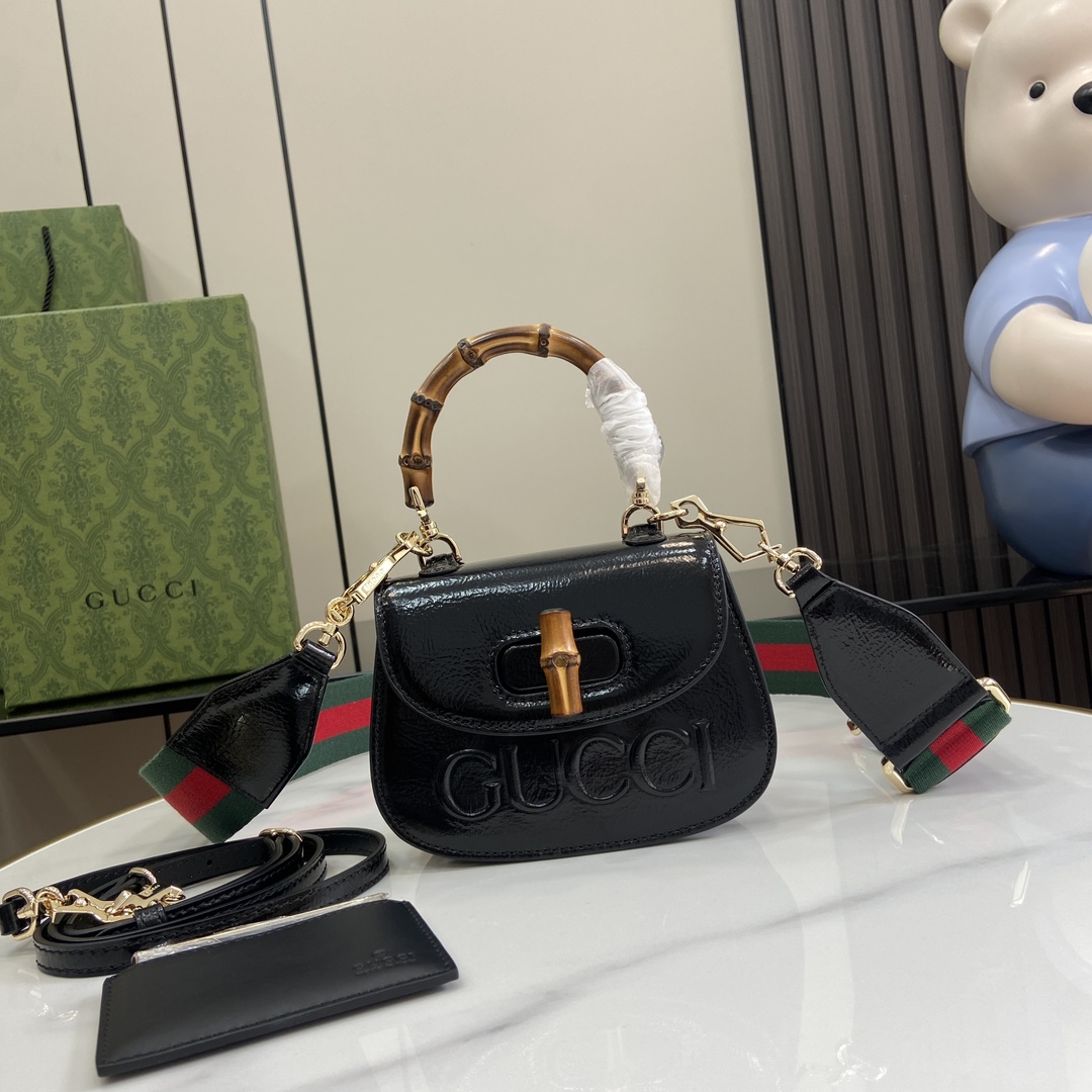 Gucci Bamboo 1947 Mini Top Handle Bag - DesignerGu