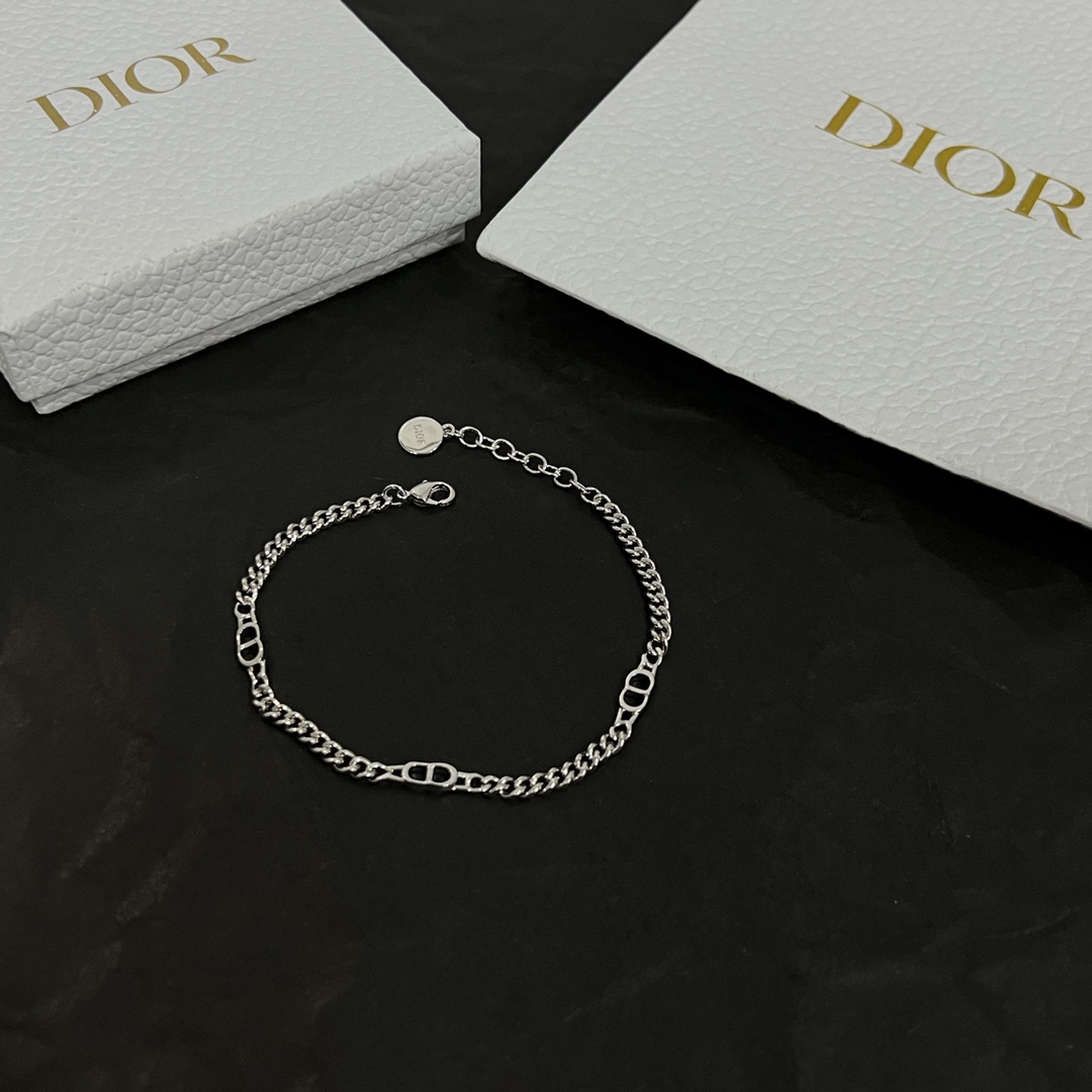 Dior CD Icon Thin Chain Link Bracelet - DesignerGu