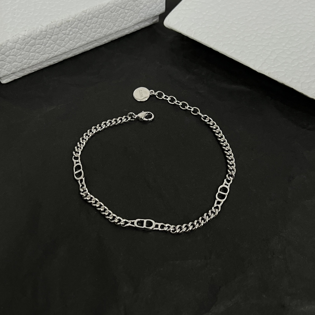 Dior CD Icon Thin Chain Link Bracelet - DesignerGu