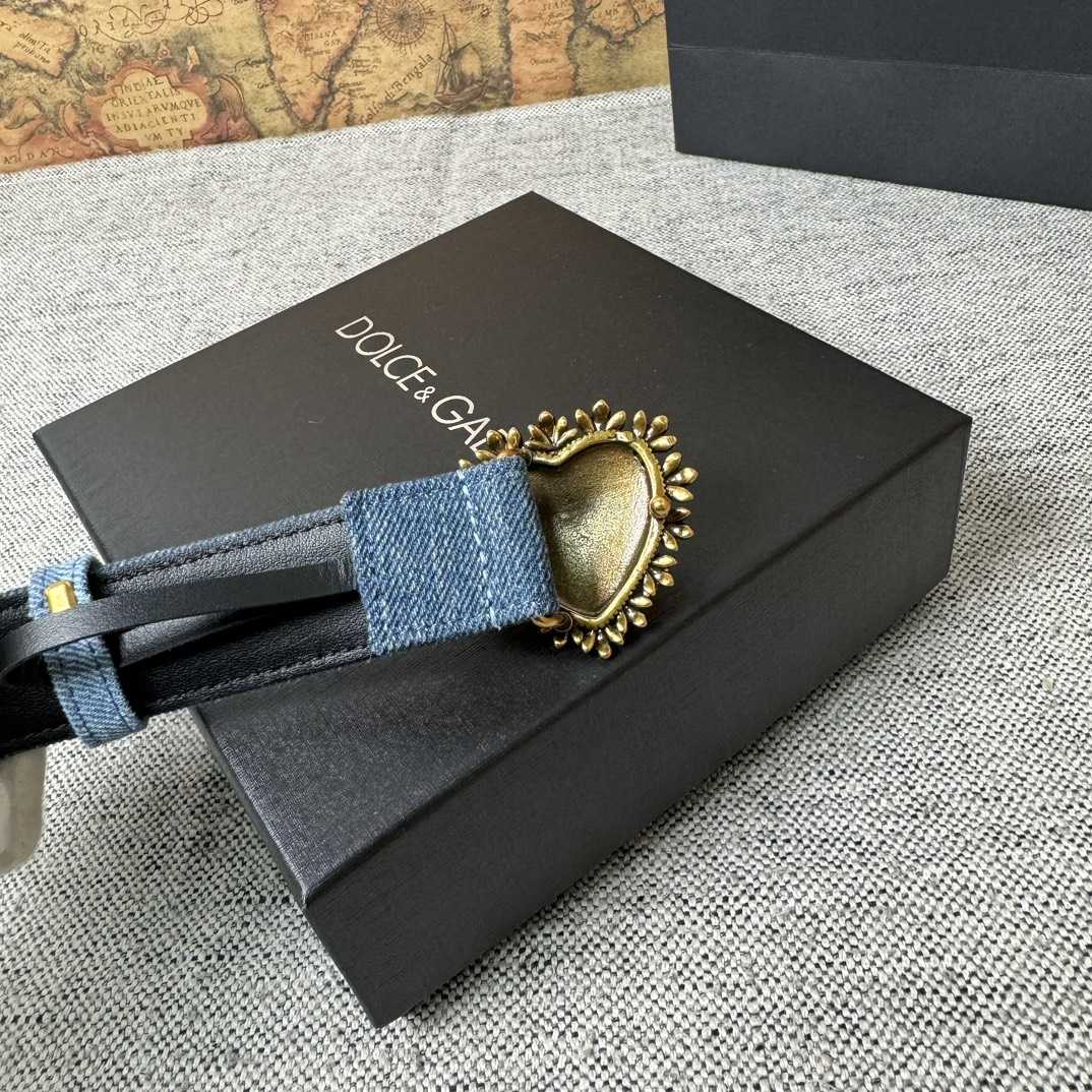 Dolce & Gabbana Devotion Denim Belt - DesignerGu