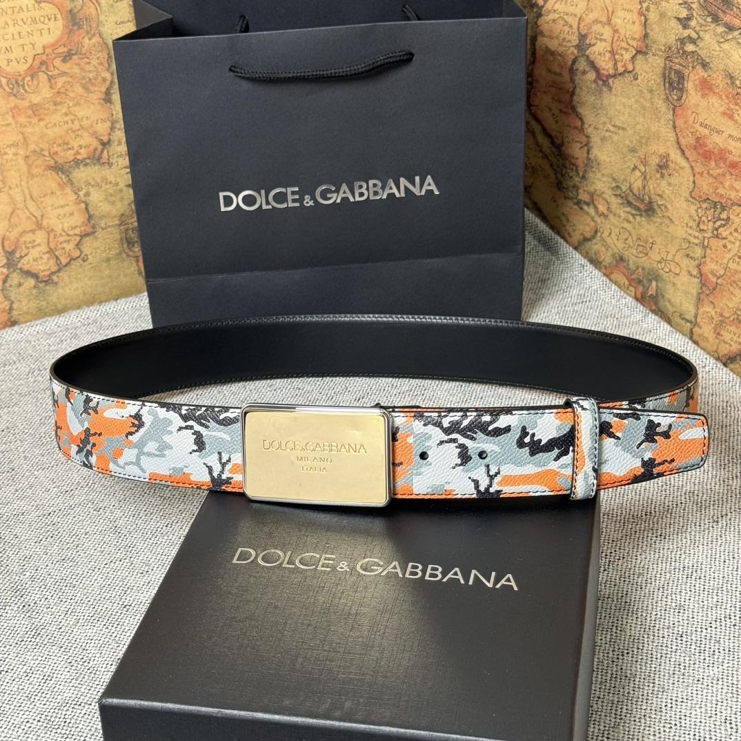 Dolce & Gabbana Camouflage-print Leather Belt - DesignerGu