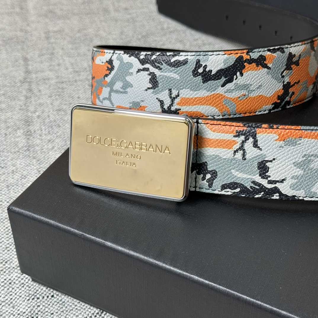 Dolce & Gabbana Camouflage-print Leather Belt - DesignerGu