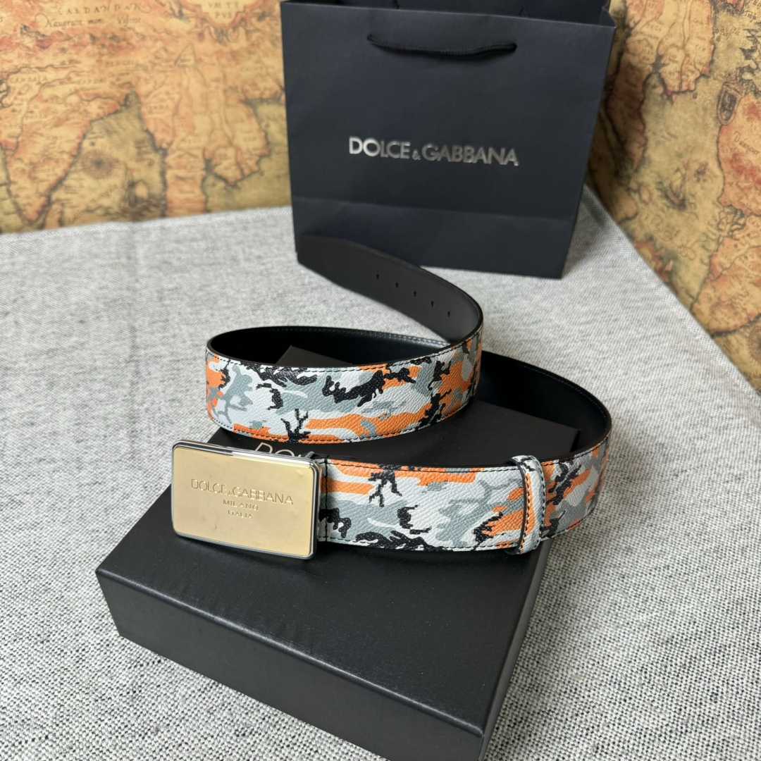 Dolce & Gabbana Camouflage-print Leather Belt - DesignerGu