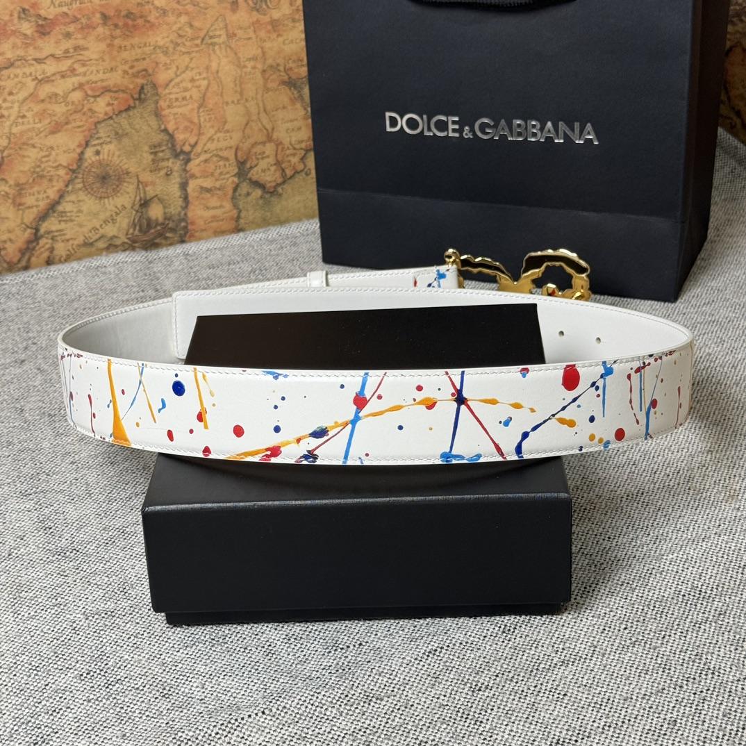 Dolce & Gabbana Abstract-print Buckle Belt - DesignerGu